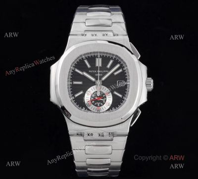 3K Factory V2 Patek Philippe Nautilus Stainless Steel Black Dial Patek 5980 Swiss Copy Watch